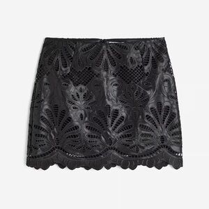 H&M Faux Leather Mini Skirt Cut Out Laser Cut Size 8